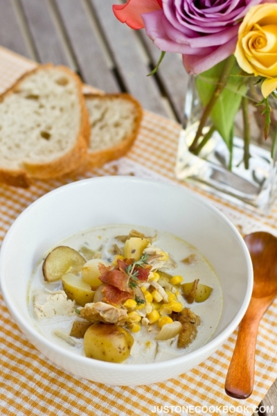 vChicken & Corn Chowder チキンとコーンのチャウダー | Easy Japanese Recipes at JustOneCookbook.com