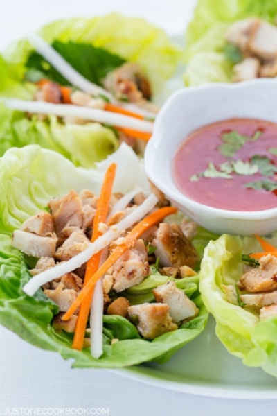 Thai Chicken Lettuce Wraps | JustOneCookbook.com